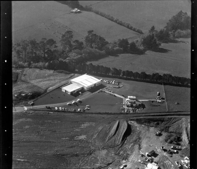 Unidentified factory, East Tamaki industrial area, Manukau City, including farmland and quarry