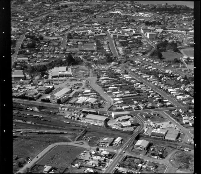 Otahuhu, Auckland, including railyards and Odlins Limited timberyard