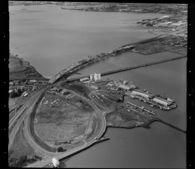 Construction of the Mangere Bridge, Onehunga, Auckland