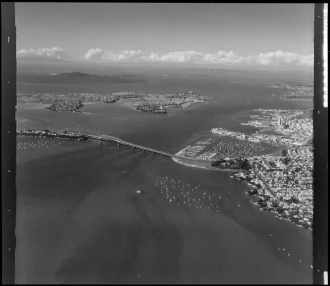 Auckland Harbour Bridge and inner harbour