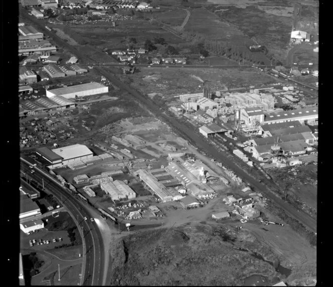 Factories, including Fibrolite, in industrial area, Otahuhu, Manukau City, Auckland