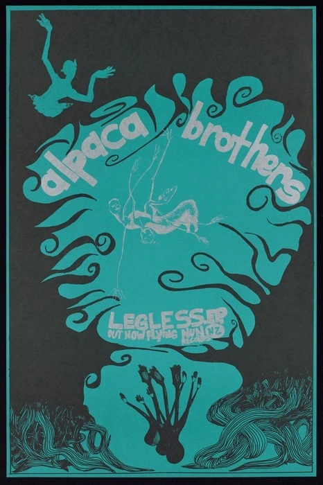 [Flying Nun Records] :Alpaca Brothers. Legless. Out now. Flying Nun Records NZ. [1986].