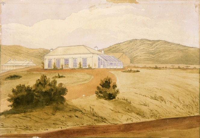 [Fox, William] 1812-1893 :[Sir William Fox's first home, Hill Street, Wellington. 1843?]