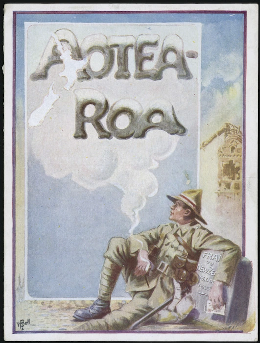 Bell, William Frederick, 1896-1920 :Aotearoa. [Greetings card. 1917].