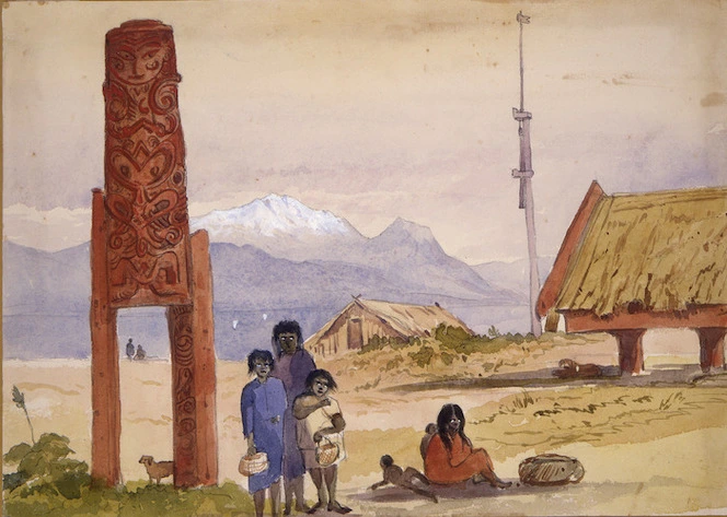 [Fox, William] 1812-1893 :Tapueharuru Taupo. Pohipi's pah. [1864?]