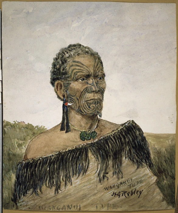 Robley, Horatio Gordon, 1840-1930 :Wanganui Tupe. [Rangitupu Taketake. ca 1900]