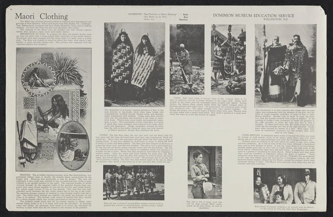 Dominion Museum (N.Z.) :Maori housing. Maori clothing. Dominion Museum Education Service [1940s?]