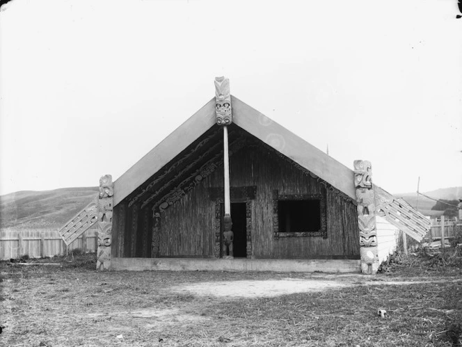 Kahuranaki, a carved house at Te Hauke, Hawke's Bay