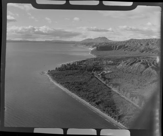 View of Hatepe and Lake Taupo, Taupo, Waikato region