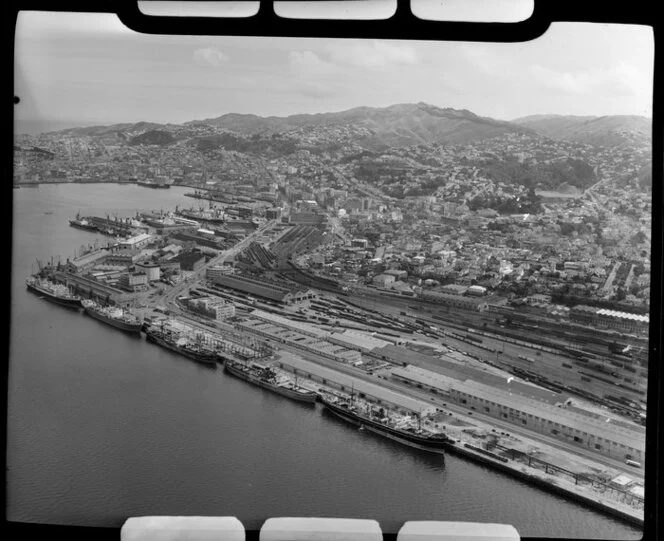 Wellington wharves, shipping and railway yards