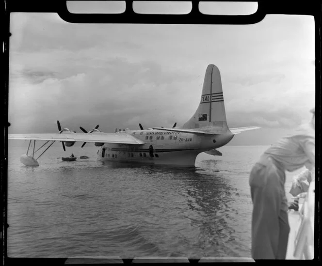 TEAL (Tasman Empire Airways Limited) ZK-AMM flying boat at Samoa