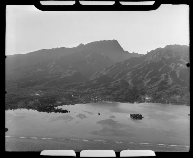 Papeete, Tahiti, showing lagoon and hills