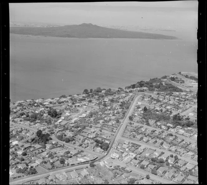 Takapuna, Auckland, showing Rangitoto Island