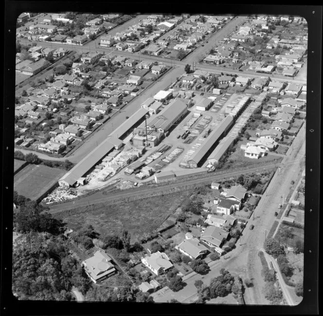 Carter Consolidated yard, Whanganui, showing housing