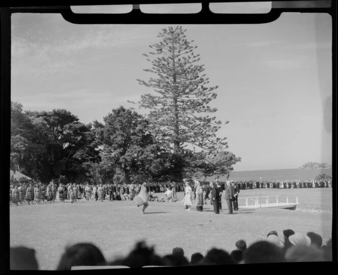 Ceremony for Queen Elizabeth and Prince Philip, Waitangi Treaty Grounds, Bay of Islands