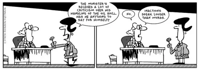 Fletcher, David 1952-:'The minister's received a lot of criticism over his handling of the oil spill.' 18 October 2011