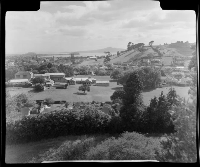 Dilworth School, Mount St John, Auckland, including Rangitoto Island in the distance