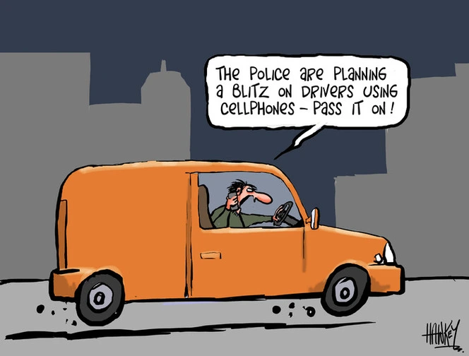 Hawkey, Allan Charles, 1941- :'The police are planning a blitz on drivers using cellphones - pass it on!'. 27 October 2011