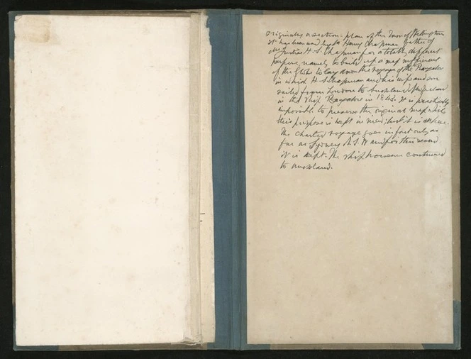 [Chapman, Henry, 1770-1863: Outline chart of the traverse of the ship Bangalore from England (as far as Sydney Australia) on her voyage to New Zealand, with the Governor Capt. Fitzroy RN, & H.S. Chapman in 1843] [ms map with annotations]. [1843].