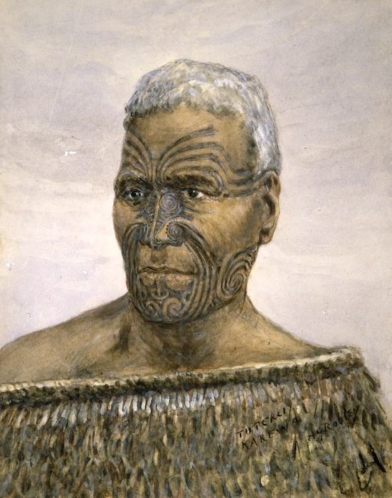 Robley, Horatio Gordon 1840-1930 :Tuterei Karewa chief of the Ngatimaru tribe. [1890s].