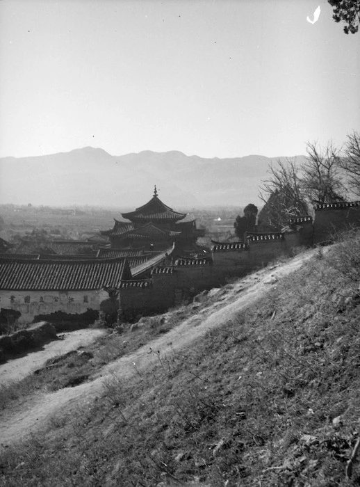 Yunnan, China. Roofs and walls of Lijiang. 10 December 1938.