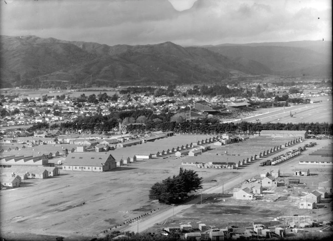 Looking down on Trentham Military Camp, Upper Hutt
