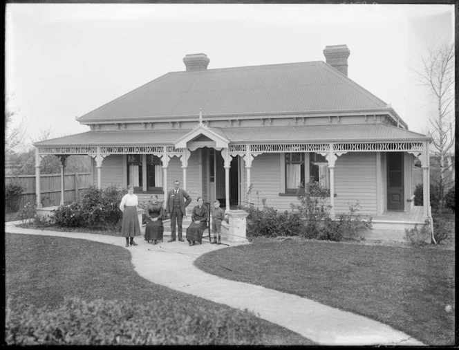 Group outside house