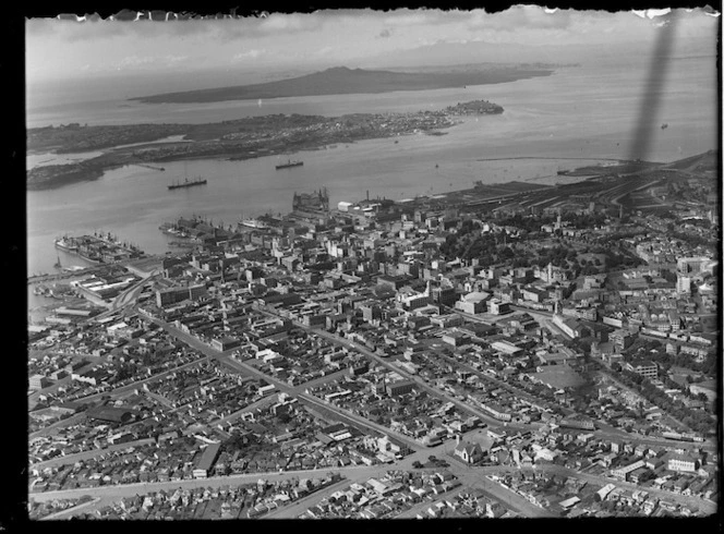 Auckland City with Rangitoto Island in the background