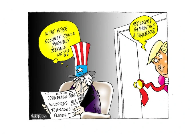 "Hey loser! I'm mounting a comeback" - Trump to Uncle Sam