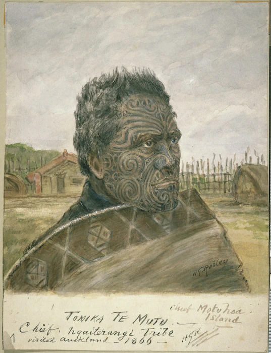 Robley, Horatio Gordon 1840-1930 :Tomika Te Mutu, Chief of Motuhoa Island. 1866 [or later]
