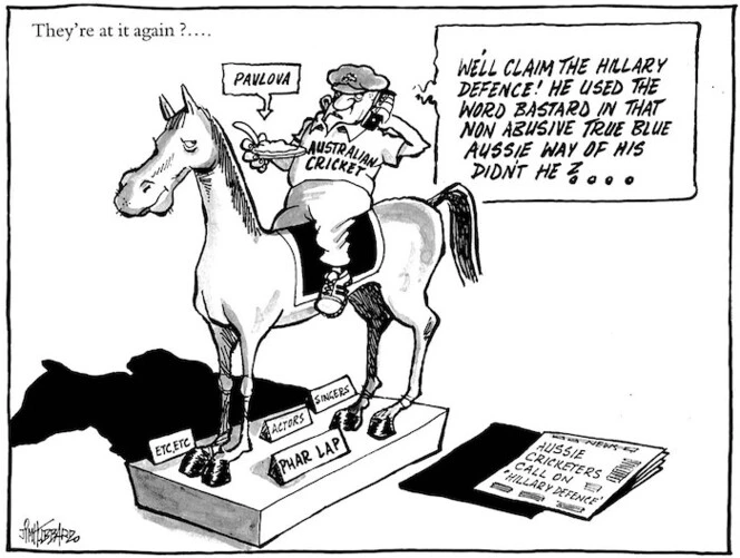 'They're at it again?.... "We'll claim the Hillary defence! He used the word bastard in that non abusive true blue Aussie way of his didn't he?.." 15 January, 2008