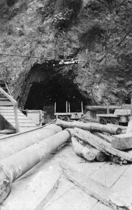 Entrance to No 8 gold mine, Karangahake