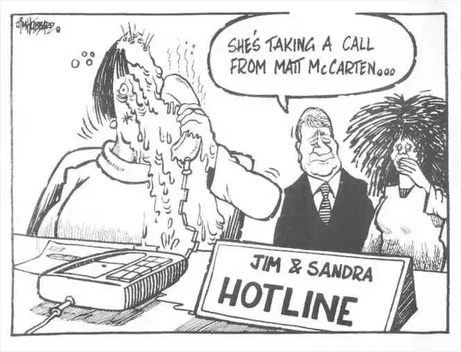 Hubbard, James 1949-:She is taking a call from Matt McCarten... The Dominion, 9 April 2002.