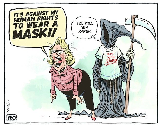 "It's Against My Human Rights to Wear a Mask!!"