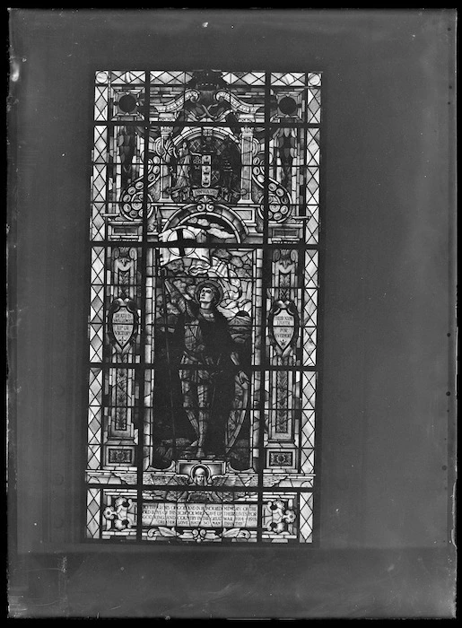 Stained glass window at the Wellington College's Memorial Hall