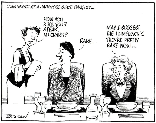 Tremain, Garrick, 1941- :"How do you like your steak, Ms Clark?" Otago Daily Times, 2 June 2005.