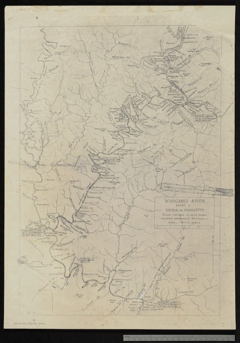 Mead, Arthur David, 1888-1977 :Wanganui River sheet 2, Ohura to Mangatiti [copy of ms map]. 1960.