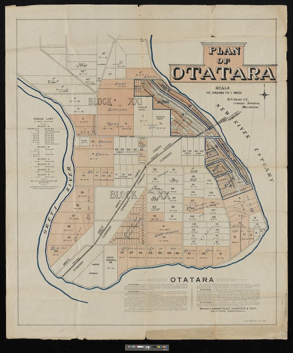 Plan of Otatara / W.O. Beere C.E., licensed surveyor, Wellington.