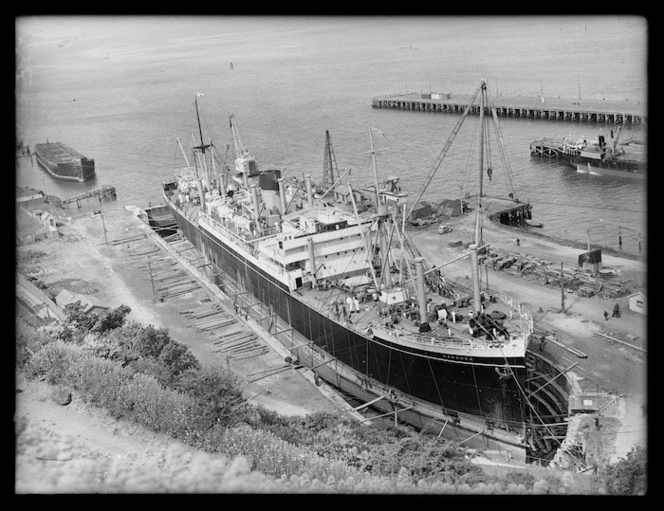 MV Karamea in Port Chalmers Graving Dock