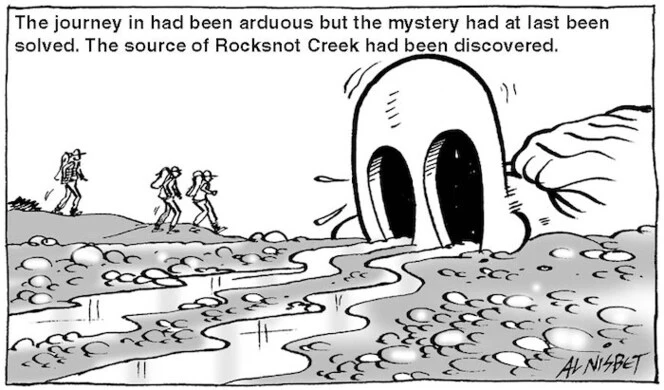 The journey in had been arduous but the mystery had at last been solved. The source of Rocksnot Creek had been discovered. 7 October, 2005