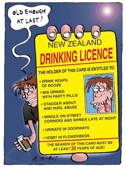 "Old enough at last!" New Zealand Drinking Licence. 10 June, 2005