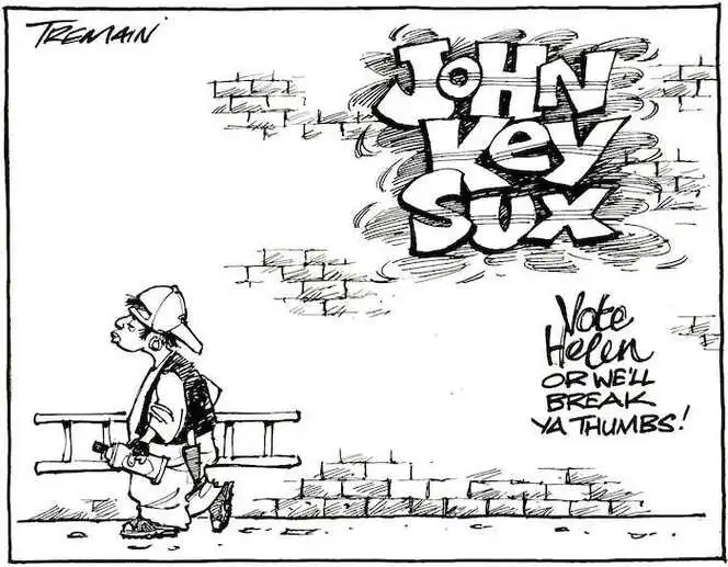 'John Key sux. Vote Helen or we'll break ya thumbs!' 29 January, 2008