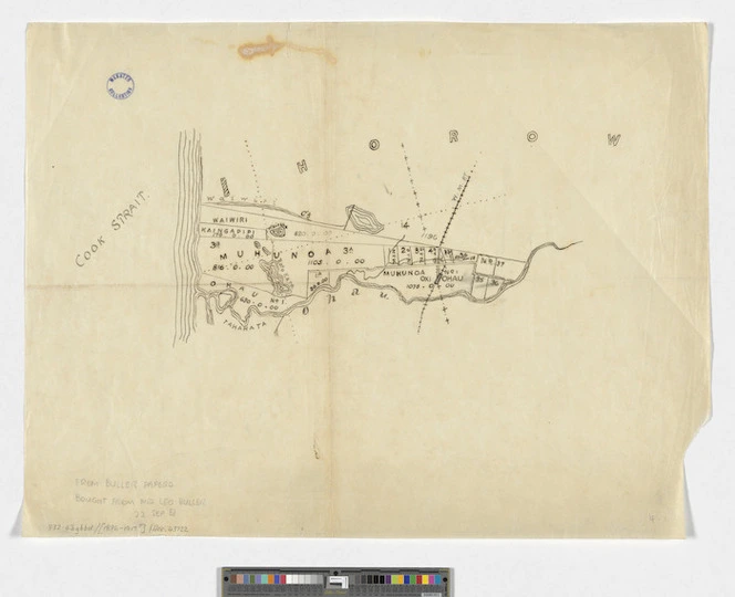 [Creator unknown] :[Muhunoa and Ohau] [ms map]. [1886-1917?]