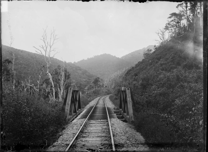 Small railway bridge on Rimutaka railway line, Wairarapa