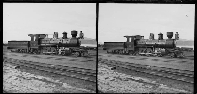 V class steam train locomotive number 126, Dunedin railway yards