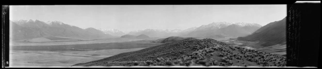 Junction of the Rakaia, Mathias and Wilberforce Rivers, Southern Alps in the background