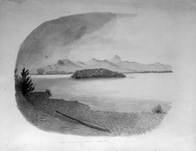 [Smith, Maurice Crompton] 1864-1953 :From Rangiriri looking up. Jany, 1881.