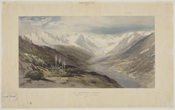 [Gully, John] 1819-1888 :The Ashburton Glacier, main source of the river Ashburton (4823 feet) [1862]