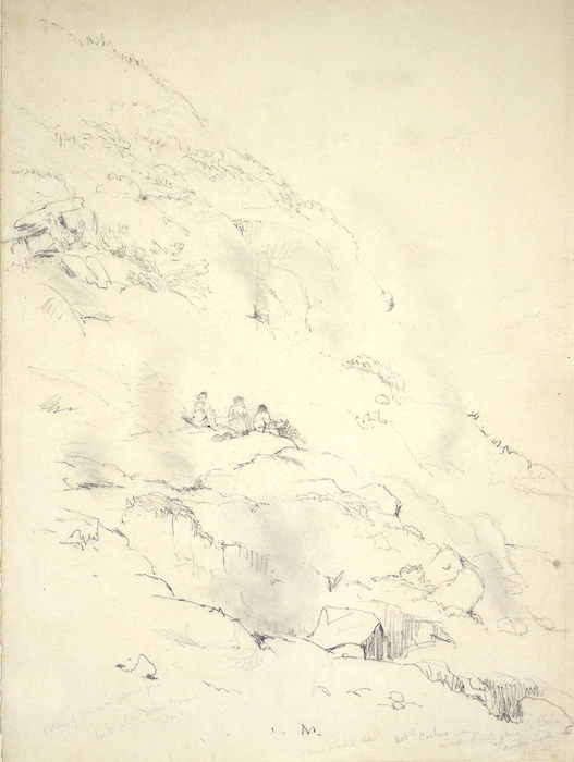 [Angas, George French] 1822-1886 :Boiling springs on side of hill above Te Rapa Taupo Lake Oct 26th[?] [1844]