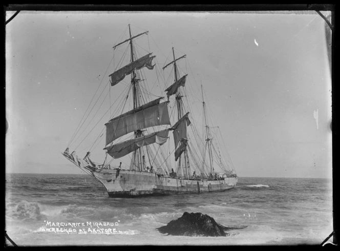 Wreck of the ship 'Marguerite Mirabaud' at Akatore Beach